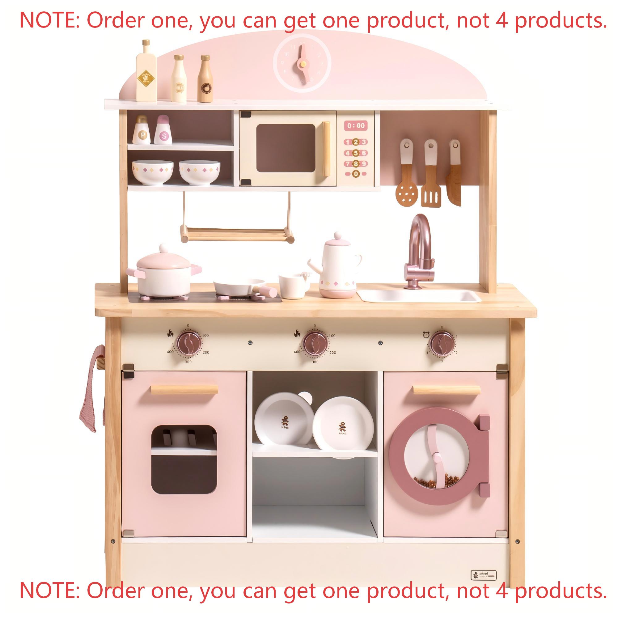Robud Kids Wooden Pink Play Ki - огляд і ціна Kids Outdoor Kitchen Accessories